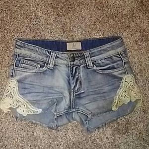 Lace Jean shorts
